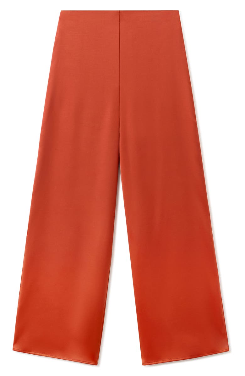 MANGO Straight Leg Satin Pants, Alternate, color,