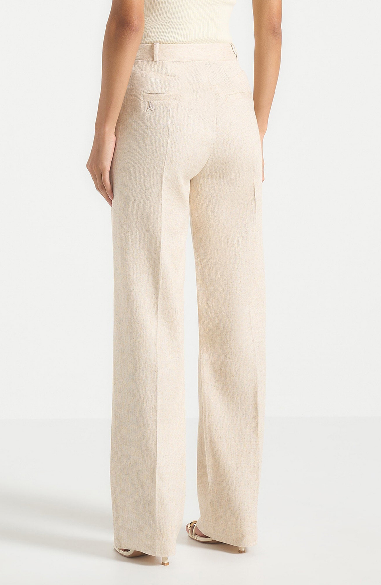 Manière De Voir Julie Linen Twin Pleat Trousers, Alternate, color, Natural