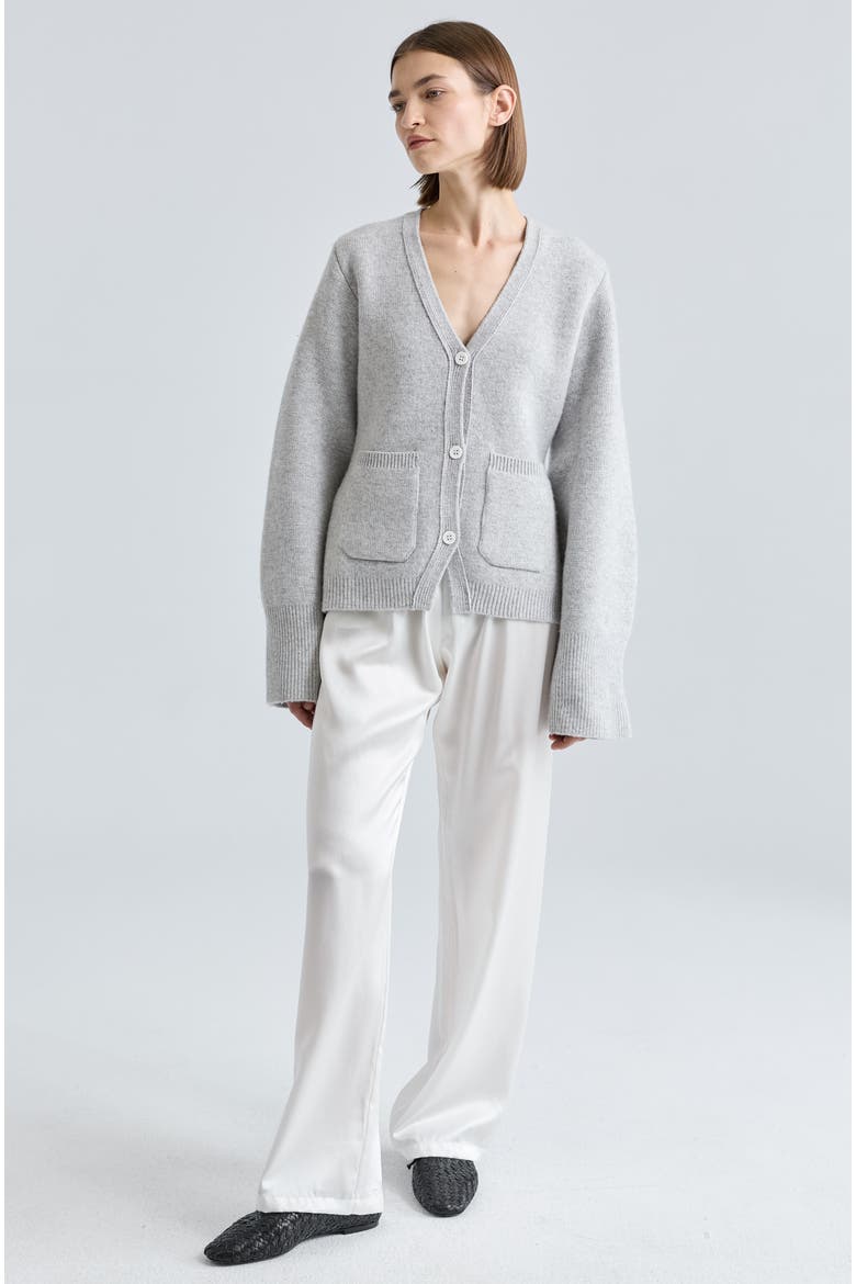 V Neck Cardigan, Alternate, color, Light Grey