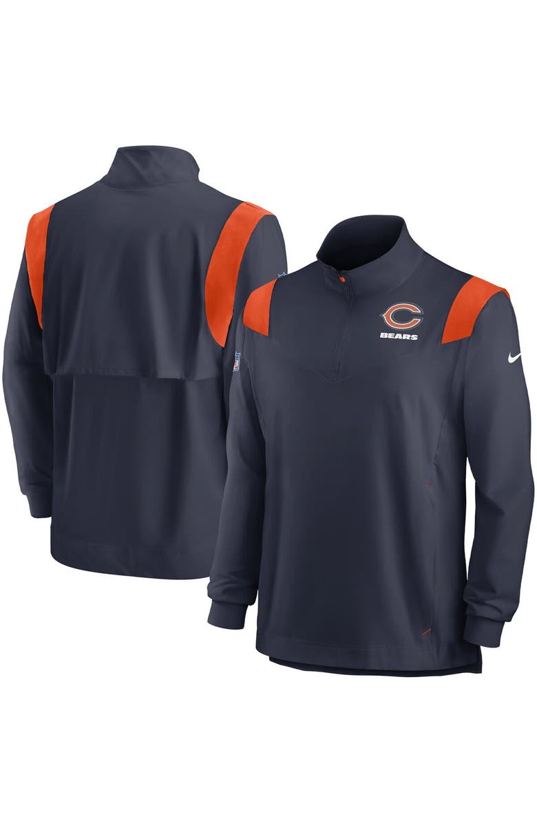 Nike Men's Nike Navy Chicago Bears Sideline Coach Chevron Lockup Quarter-Zip Long Sleeve Top, Main, color, Navy
