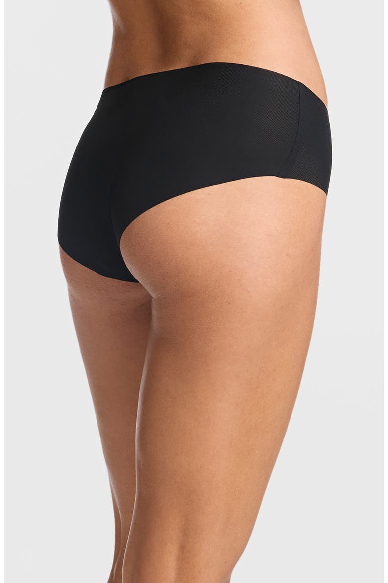 Invisible Seamless Rib Bikini Briefs, Alternate, color, BLACK