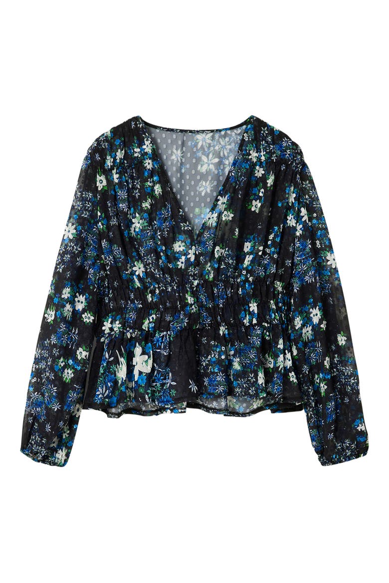 Hamburgo Floral Chiffon Top, Alternate, color, BLUE