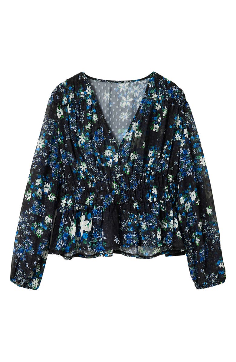 Desigual Hamburgo Floral Chiffon Top, Alternate, color, Blue