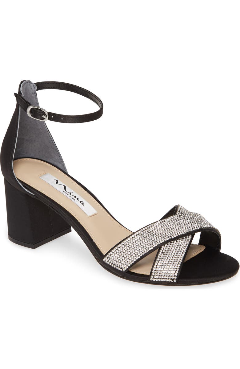 Nina Nolita Crystal Ankle Strap Sandal, Main, color,