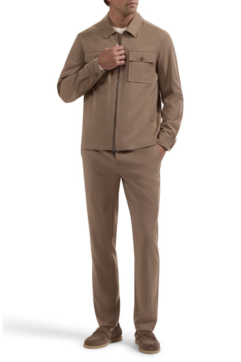 Travel Tech Shirt Jacket, Alternate, color, TOBACCO