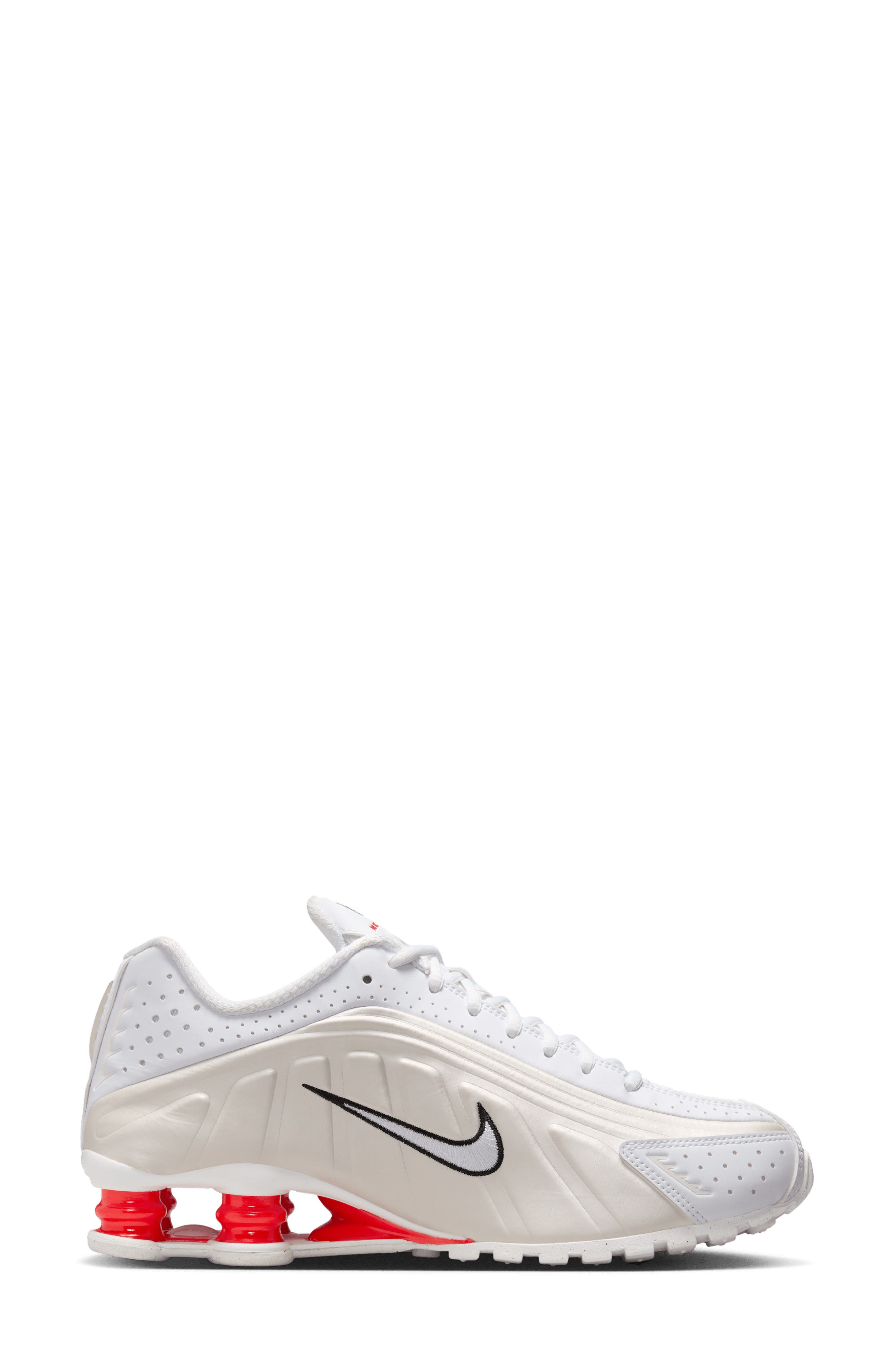 Nike Shox R4 Sneaker, Alternate, color, White/ Phantom/ Red/ White