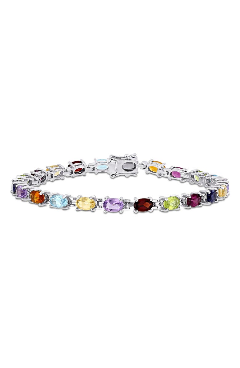 DELMAR Sterling Silver Multistone Bracelet, Main, color, Multi