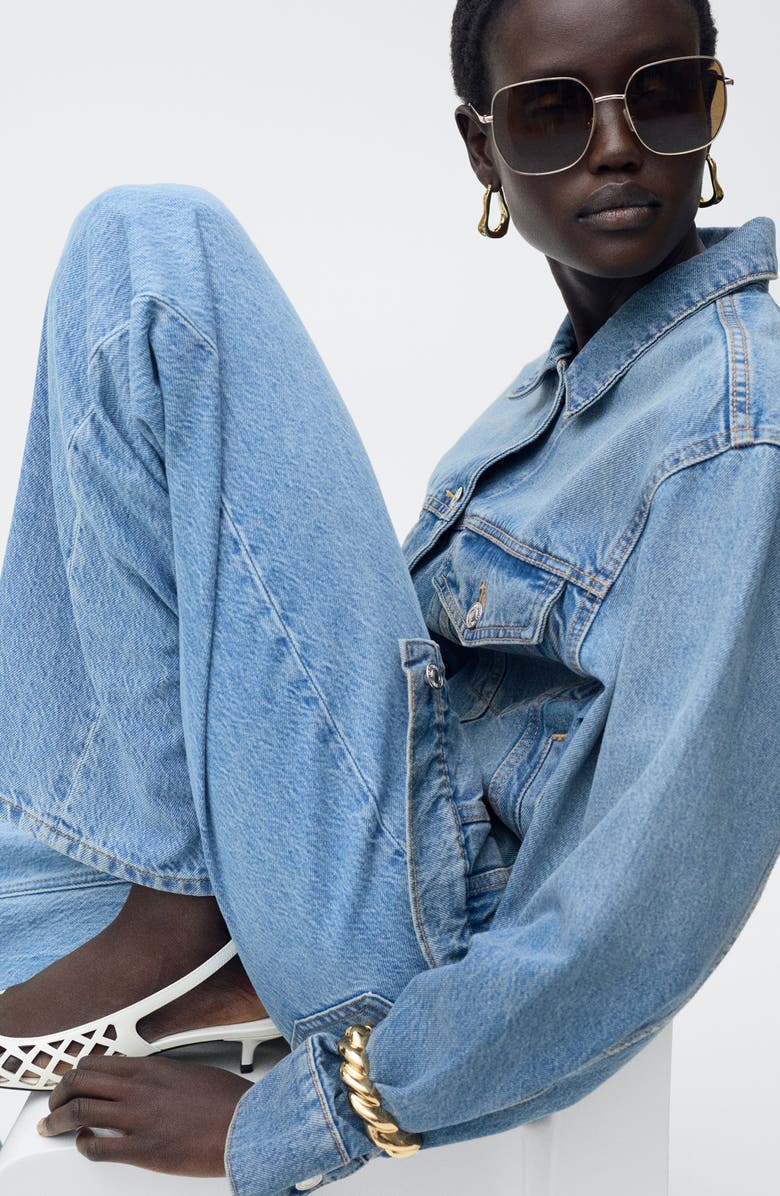 MANGO Oversize Denim Jacket, Alternate, color, 