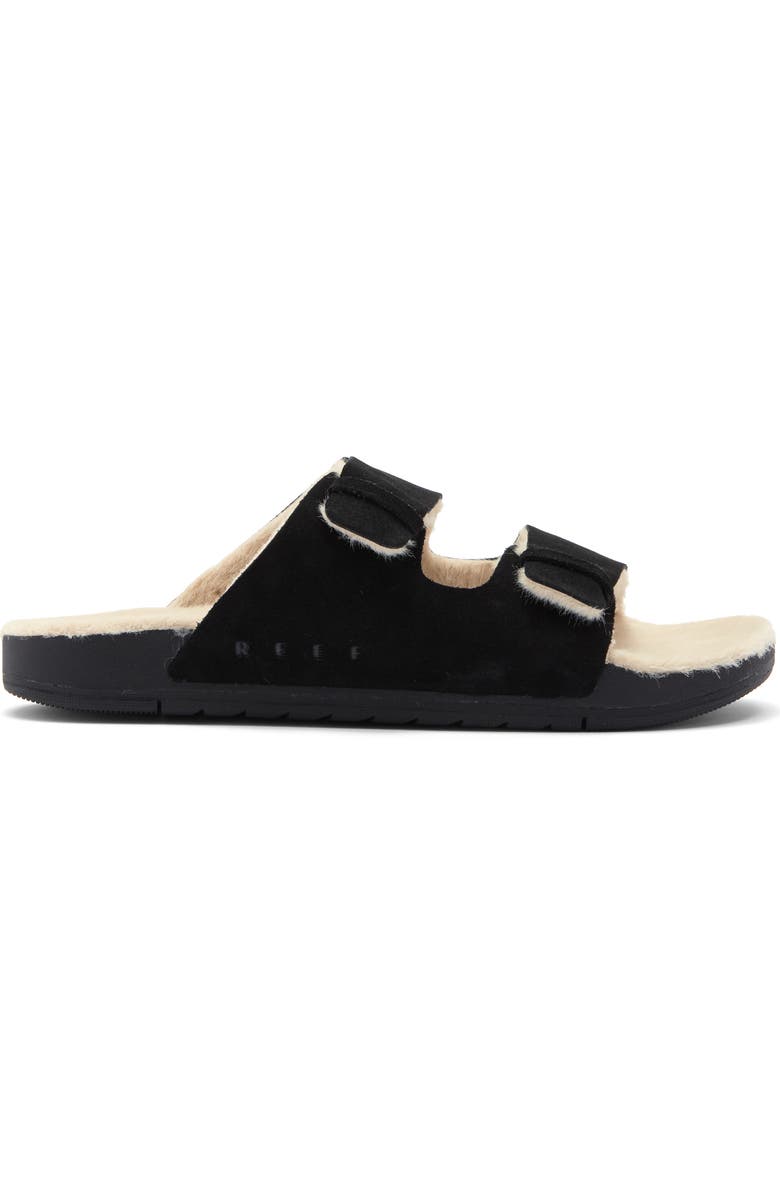 Reef Ojai Two Bar Cozy Faux Shearling Lined Slide Sandal, Alternate, color,