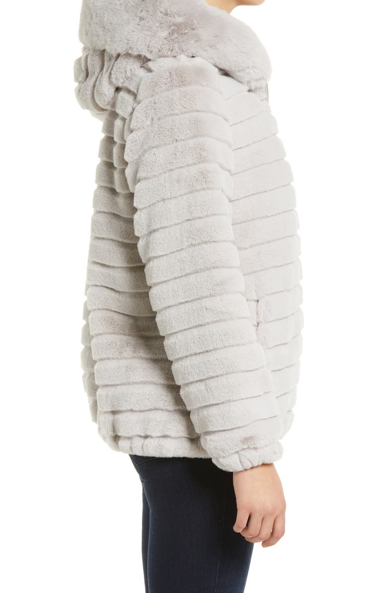 Gallery Hooded Faux Fur Jacket, Alternate, color, Grey