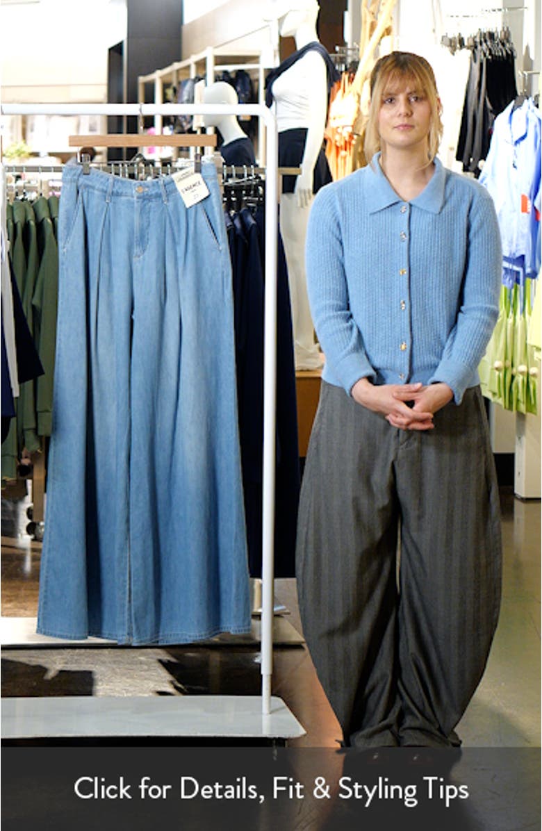 Lorenza High Waist Wide Leg Denim Palazzo Pants, sales video thumbnail