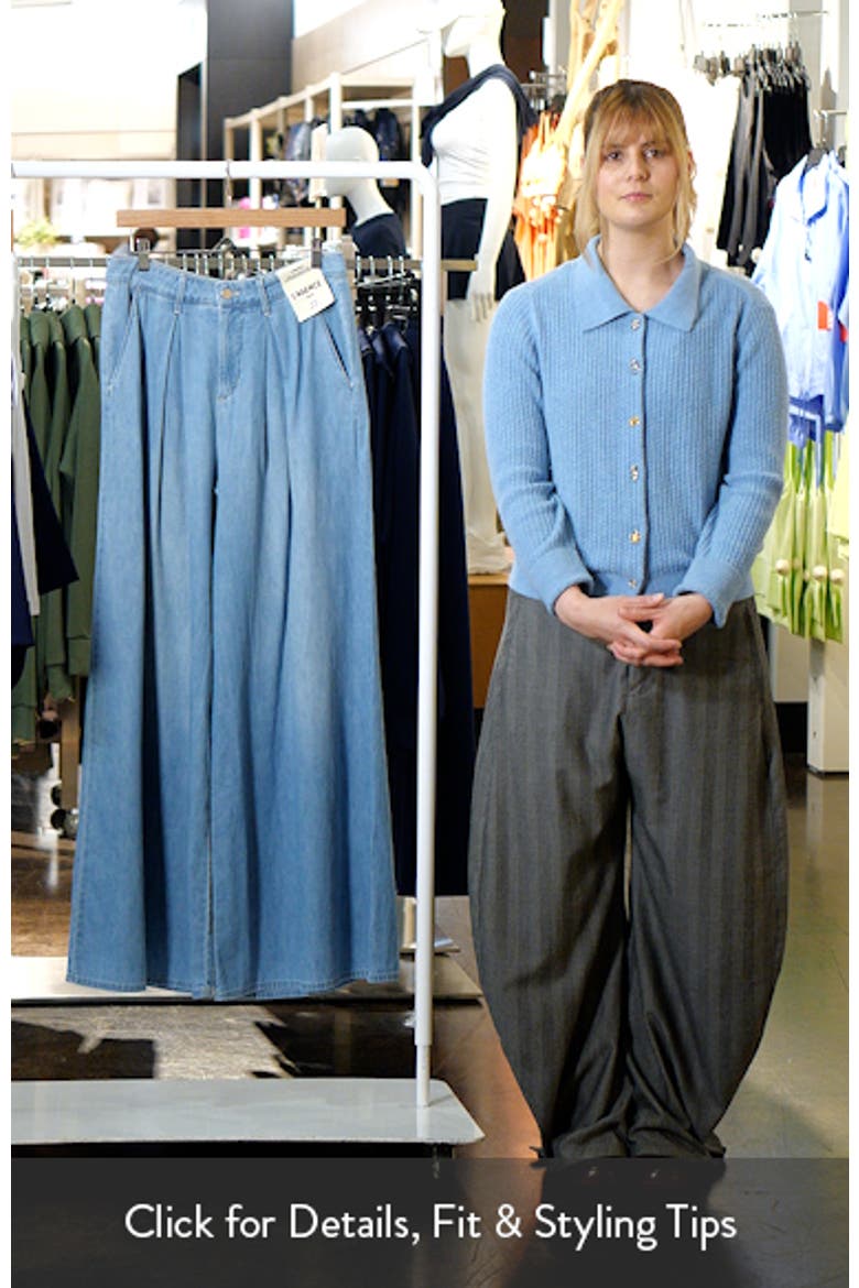 Lorenza High Waist Wide Leg Denim Palazzo Pants video