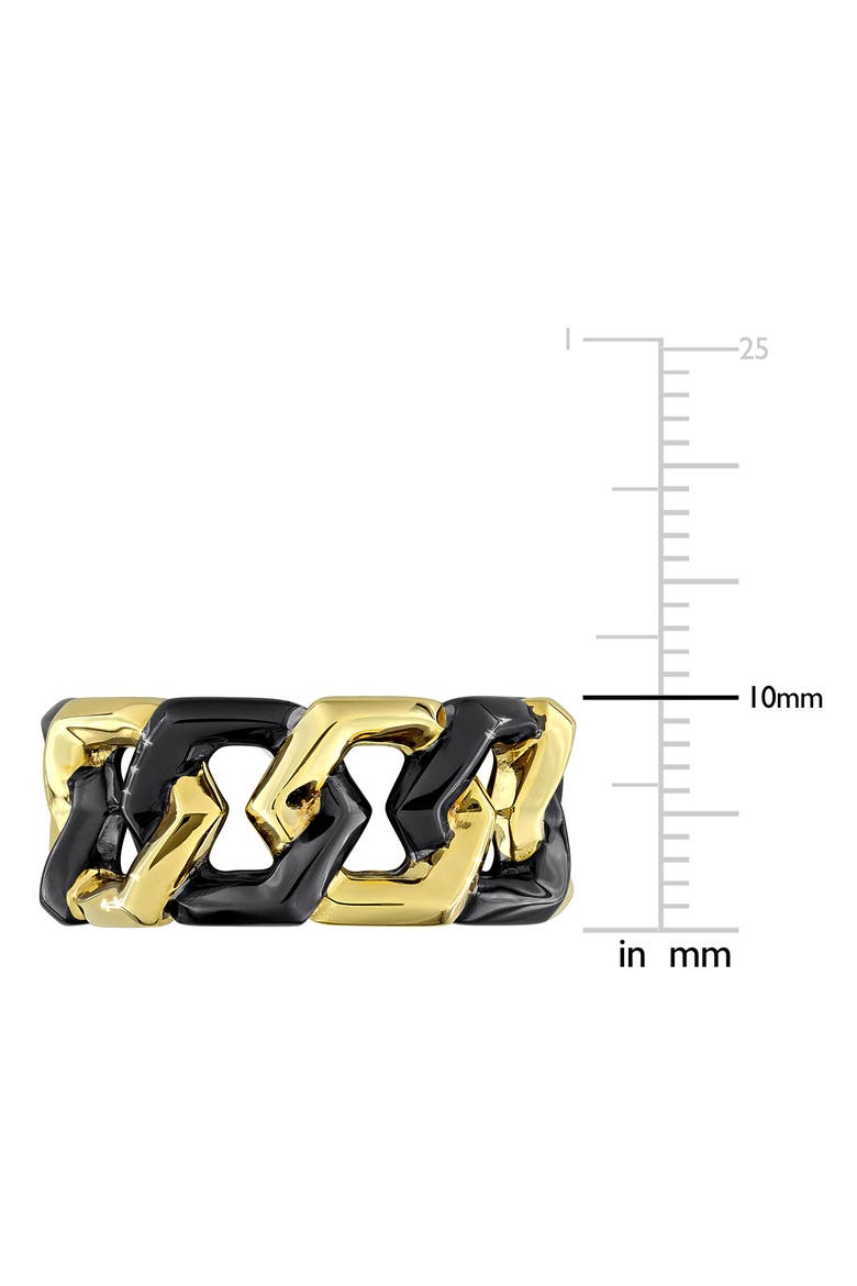 Men's Two-Tone Hexagon Link Eternity Ring, Alternate, color, BLACK