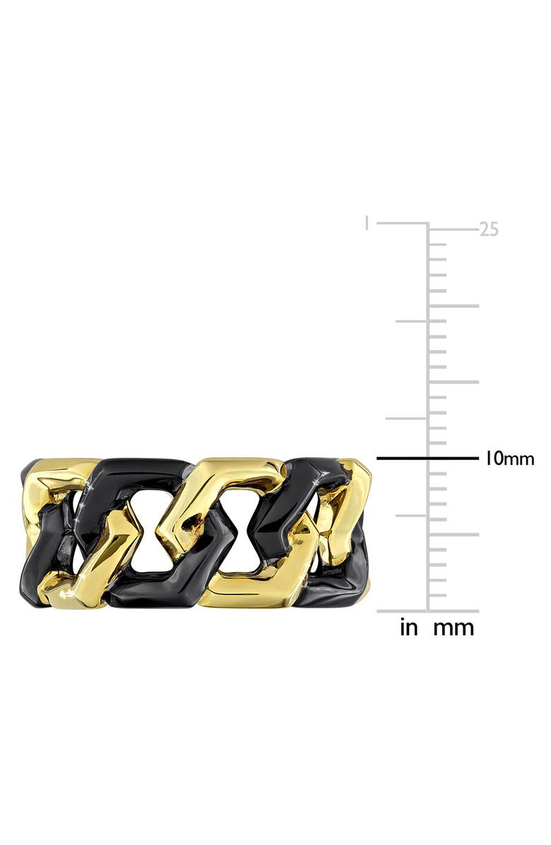 DELMAR Men's Two-Tone Hexagon Link Eternity Ring, Alternate, color, Black