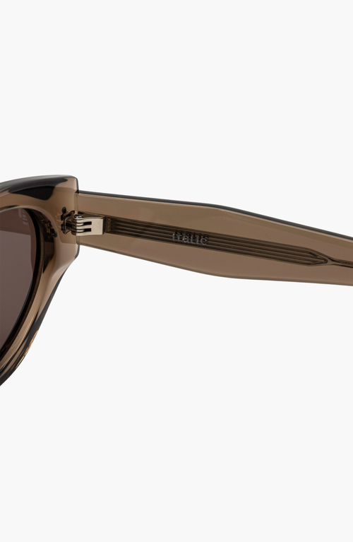 Italic Michele Cat-eye Italian Acetate Sunglasses In Translucent Vetiver