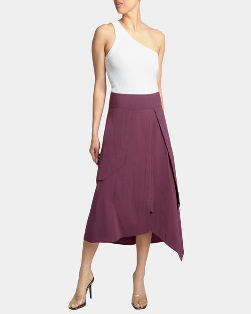 Santorelli Deb Multi-panel Asymmetric Midi Skirt In Stretch Cotton Blend