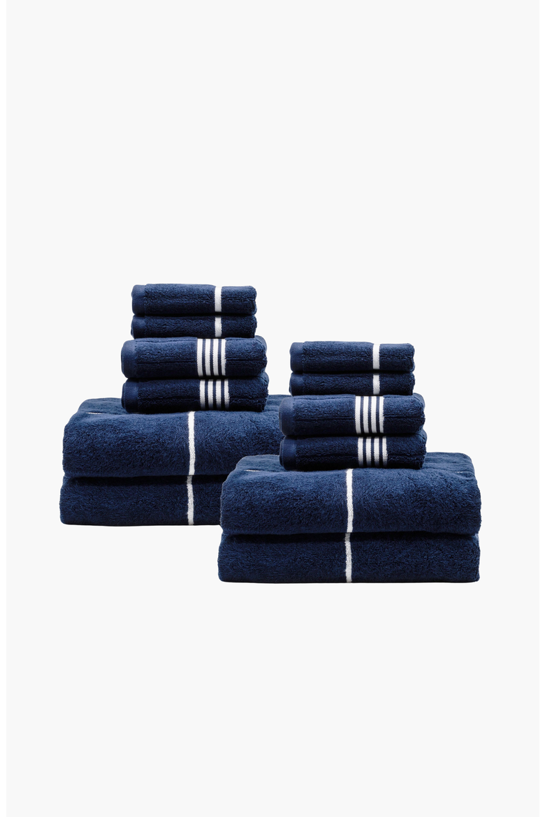 Miramar 12-Piece Bath Towel Family Set, Alternate, color, Navy / White
