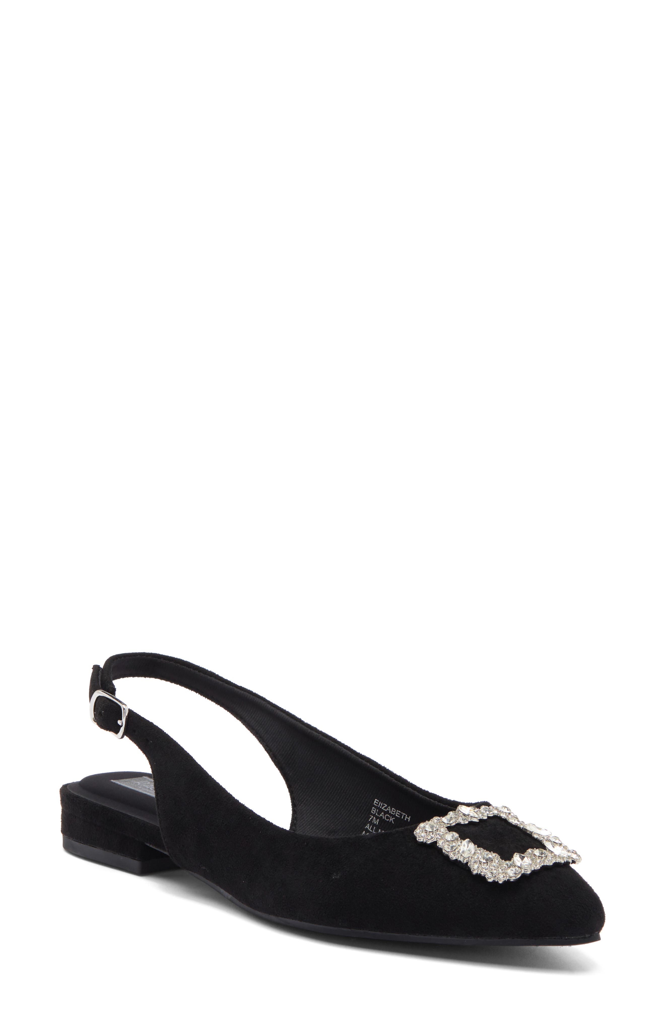RACHEL Rachel Roy Elizabeth Crystal Buckle Slingback Flat, Main, color, 