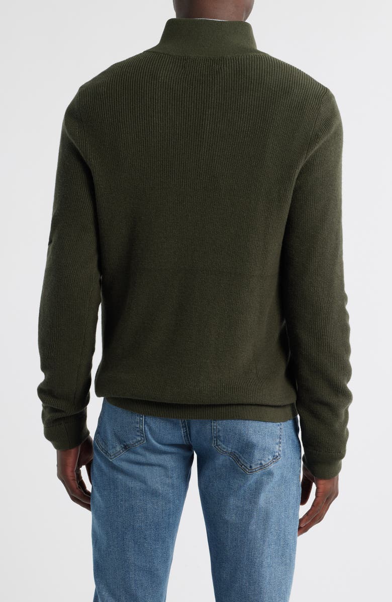 Nordstrom Cotton & Cashmere Quarter Zip Sweater, Alternate, color, Green Duffel