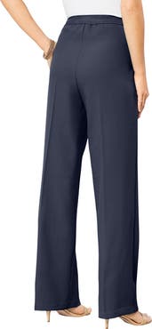 Roaman's Plus Size Wide Leg Bend Over® Pant