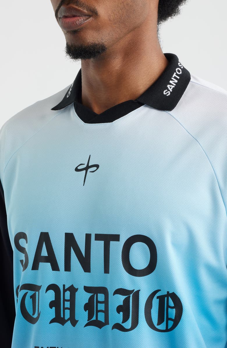 SANTO STUDIO Faith Over Fear Graphic Jersey Polo, Alternate, color, Baby Blue