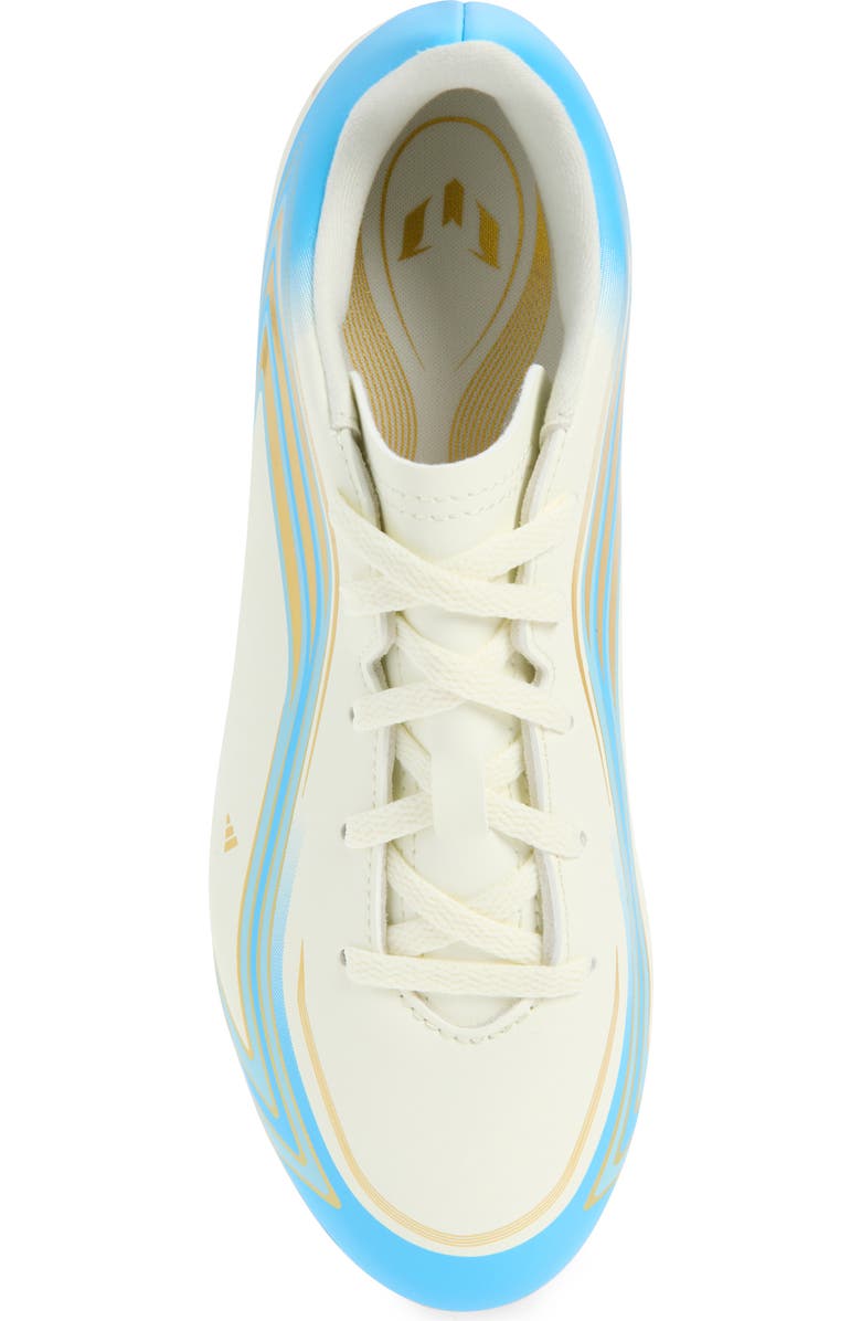 adidas Kids' F50 Messi Club Soccer Cleat, Alternate, color, Ivory/ Semi Blue/ Icey Blue