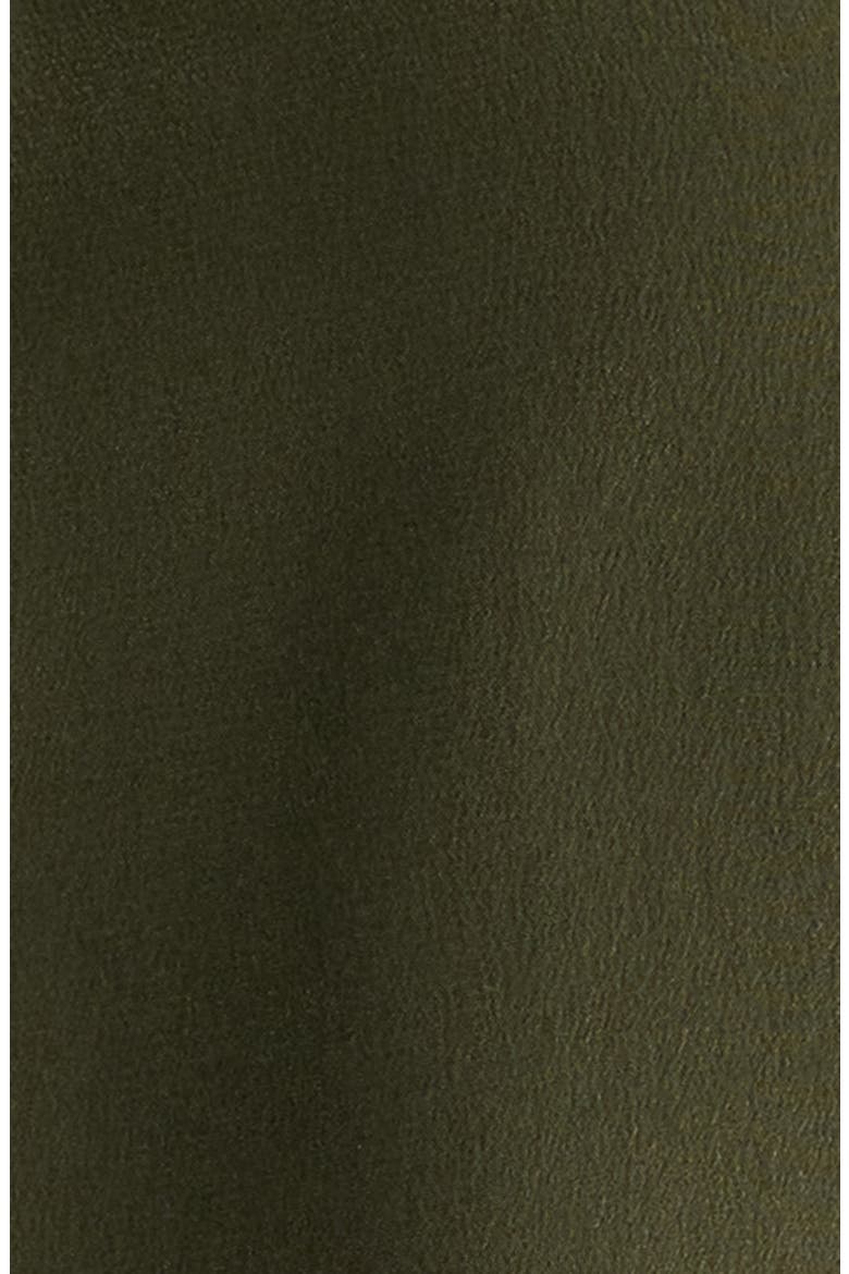 Band Collar Silk Button-Up Shirt, Alternate, color, MILITARY GREEN