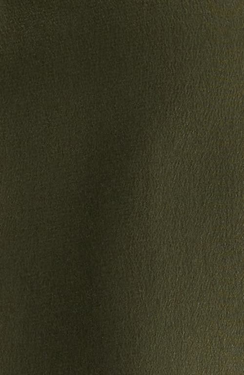 Frame Band Collar Silk Button-up Shirt In Green