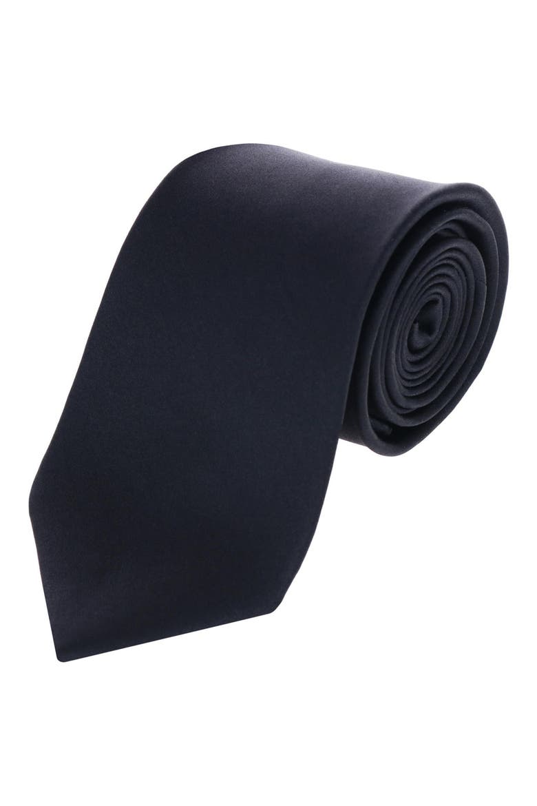 Sutton Silk X-Long Tie, Main, color, BLACK