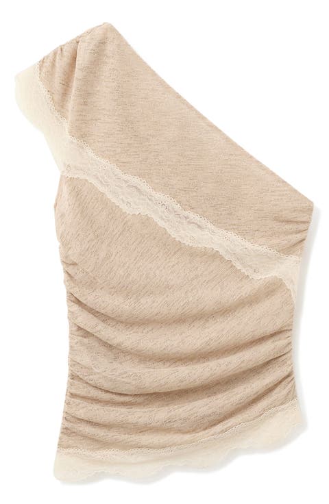 Lace Trim Asymmetric Top