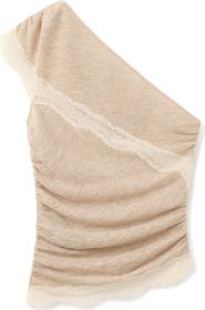 MANGO Lace Trim Asymmetric Top