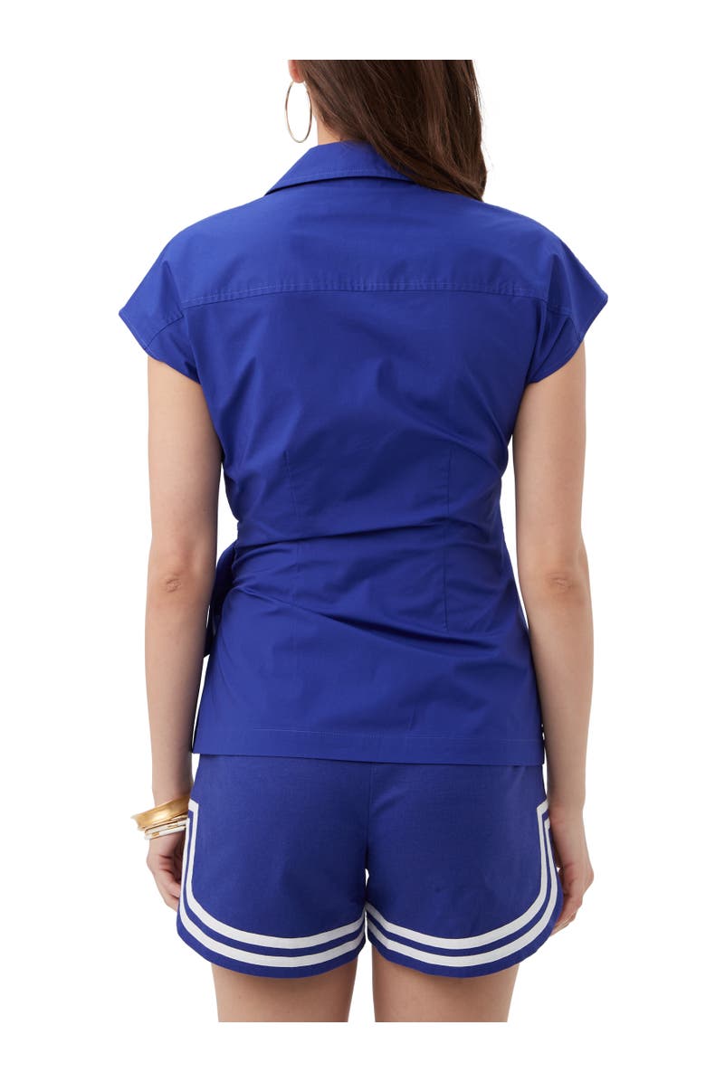 Trina Turk Avant Poplin Wrap Top, Alternate, color, Cobalt Cove