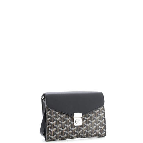 Pre-owned Goyard Goyard Chypre Wallet On Strap Coated Canvas With Leather In Multi