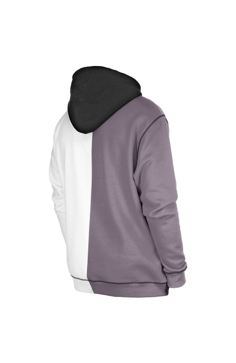 New Era Men's New Era Silver/White Las Vegas Raiders Third Down Split Raglan Pullover Hoodie, Alternate, color, Silver