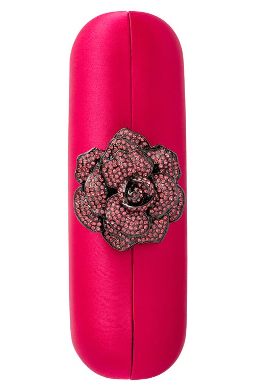 Olga Berg Rosa Crystal Lock Frame Clutch In Pink