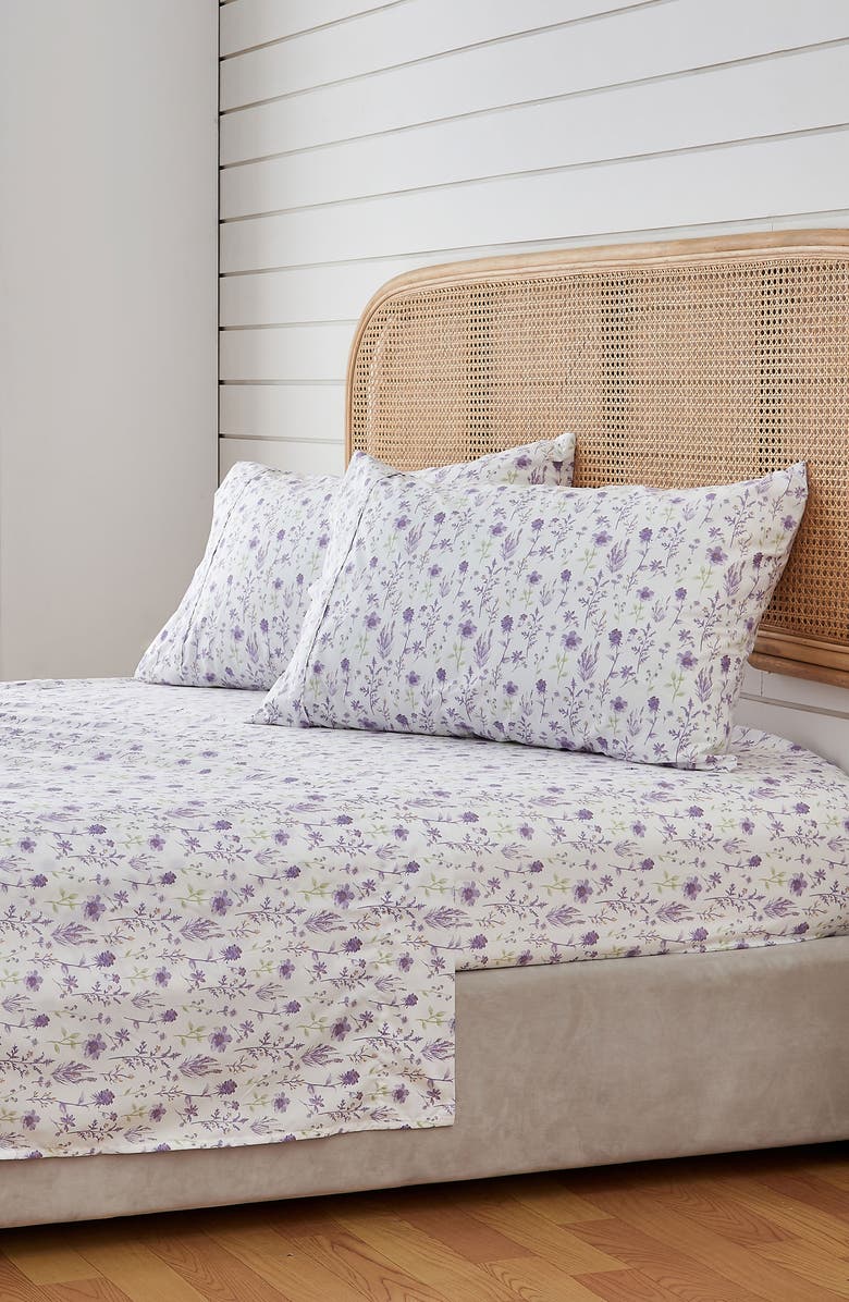 Woven & Weft Floral Print Microfiber Sheet Set, Alternate, color, Colorful Floral - Lavender