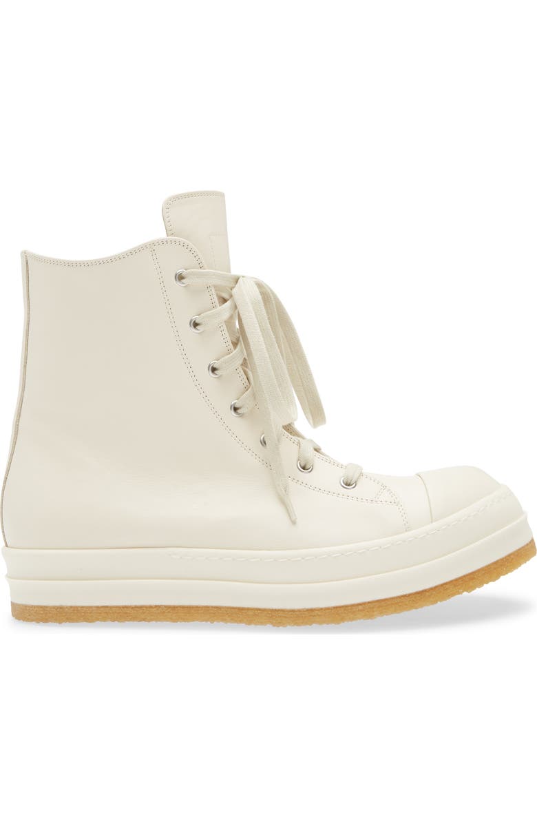 Rick Owens Creep High Top Sneaker, Alternate, color, Milk/ Milk/ Milk