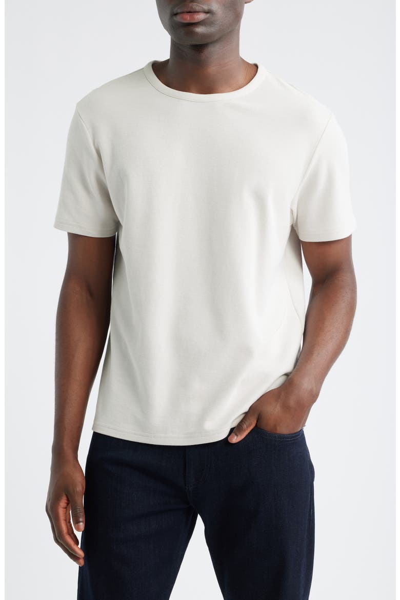 Short Sleeve Piqué T-Shirt, Main, color, GREY MOONBEAM