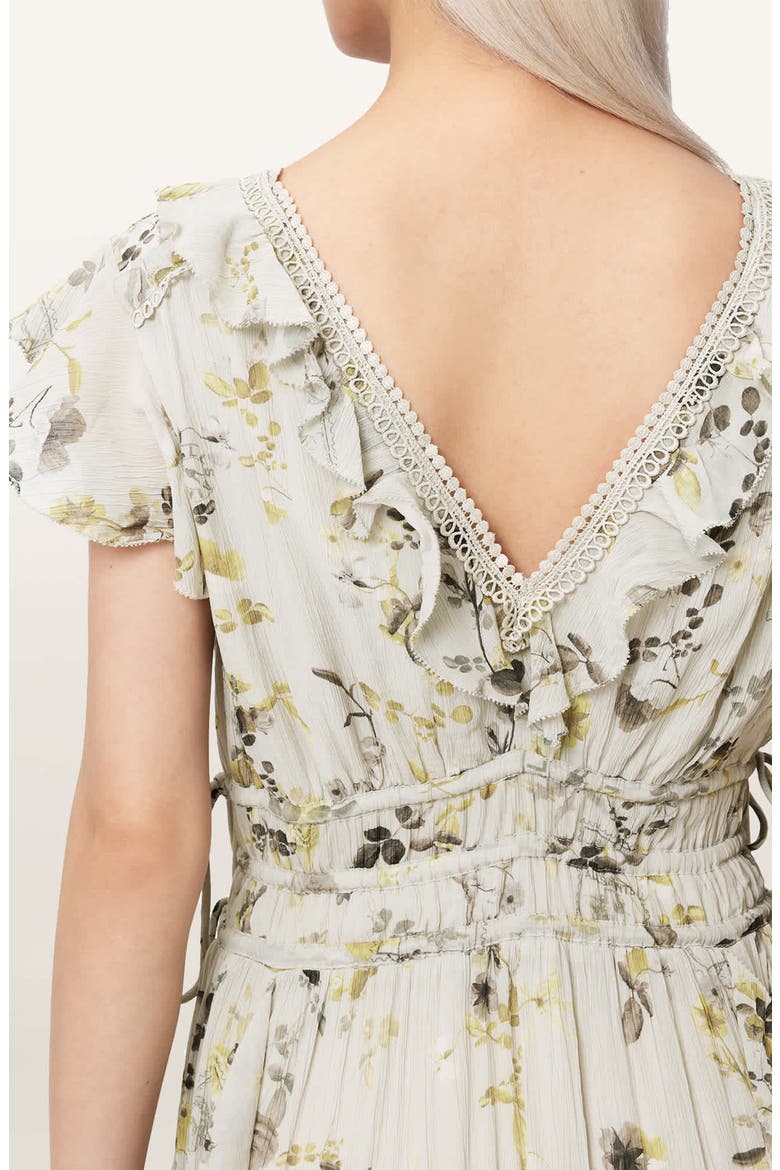 Canto Floral Ruffle Maxi Dress, Alternate, color, CARMEL STEM GREEN