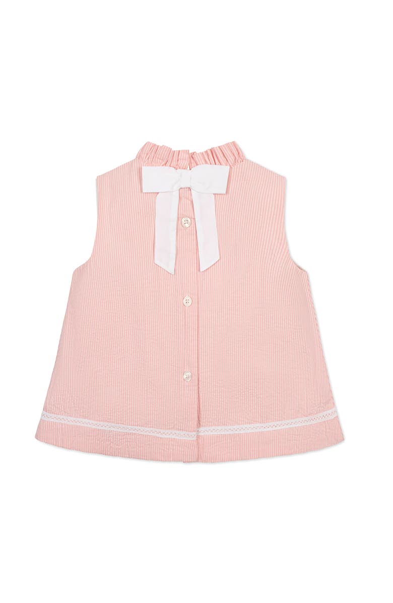 Hope & Henry Kids' Organic Ruffle Neck Seersucker Top, Alternate, color, Tonal Rose Seersucker