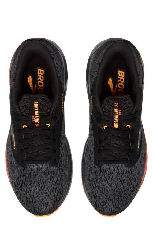 Brooks Adrenaline Gts 24 Running Shoe In Black/ebony/burnt Sienna