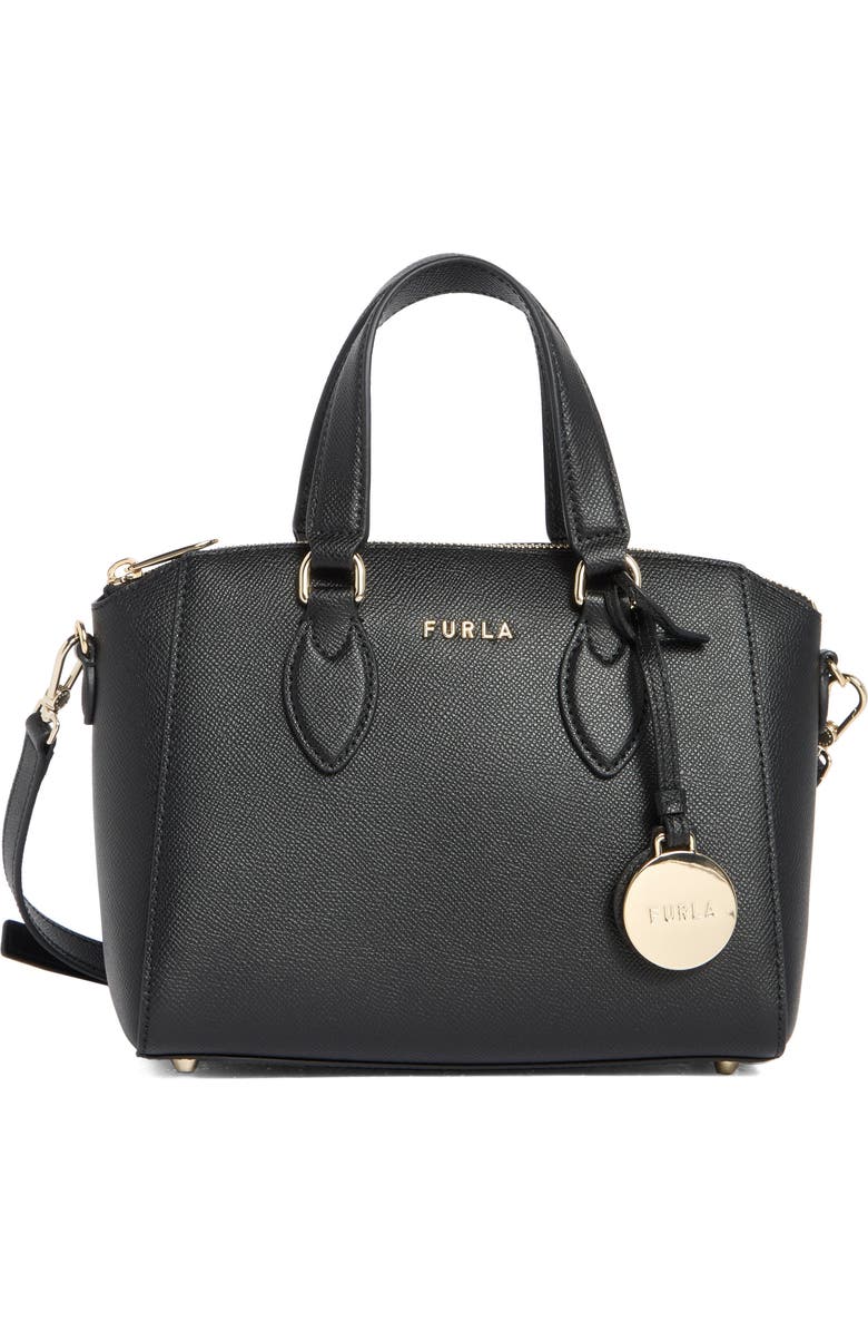 Furla Minerva Mini Satchel Tote Bag, Main, color, Nero