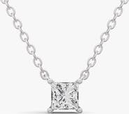 SEREIA OFFICIAL 14K Gold 0.5 ct Lab Grown Princess Shape Diamond Pendant