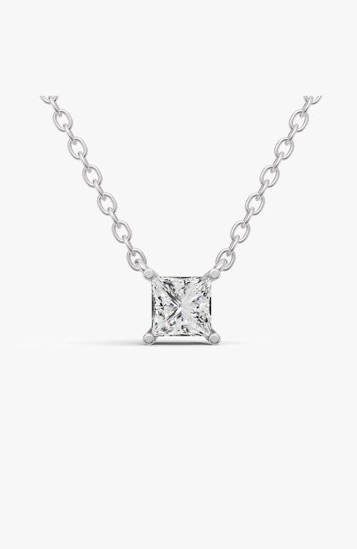 Sereia Official 14k Gold 0.5 Ct Lab Grown Princess Shape Diamond Pendant In White Gold
