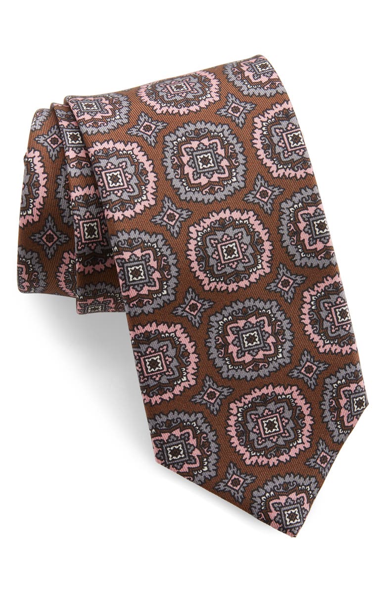Brioni Medallion Silk Tie, Main, color, 