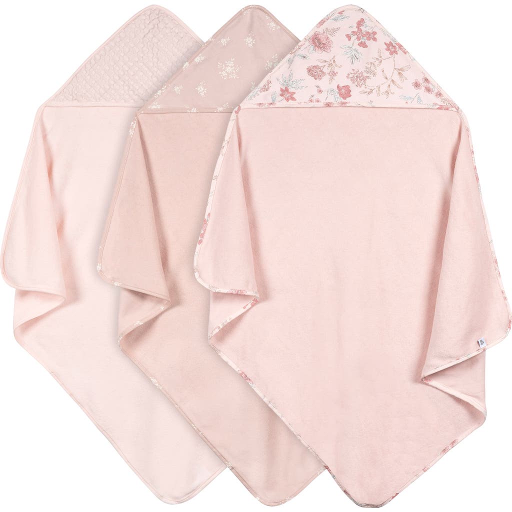 Just Born Hooded Towels Set, One Size In Pink