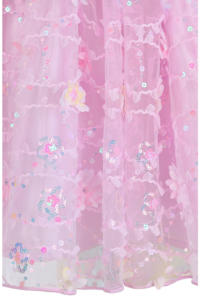 Kids' Sequin Flutter Sleeve Party Dress, Alternate, color, ORCHID
