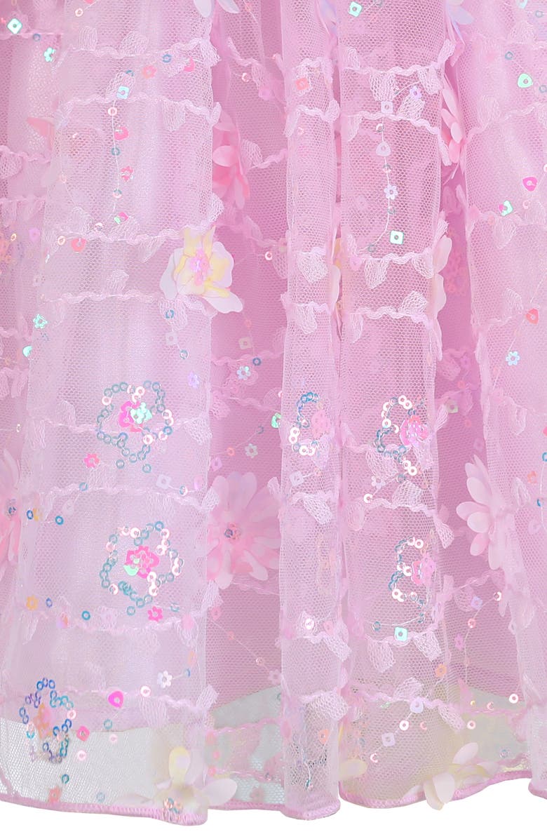 Zunie Kids' Sequin Flutter Sleeve Party Dress, Alternate, color, Orchid