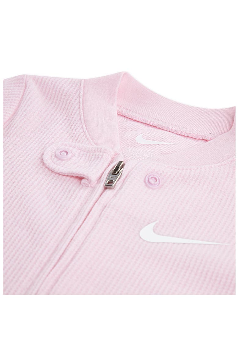 Waffle Knit Footie, Alternate, color, PINK FOAM