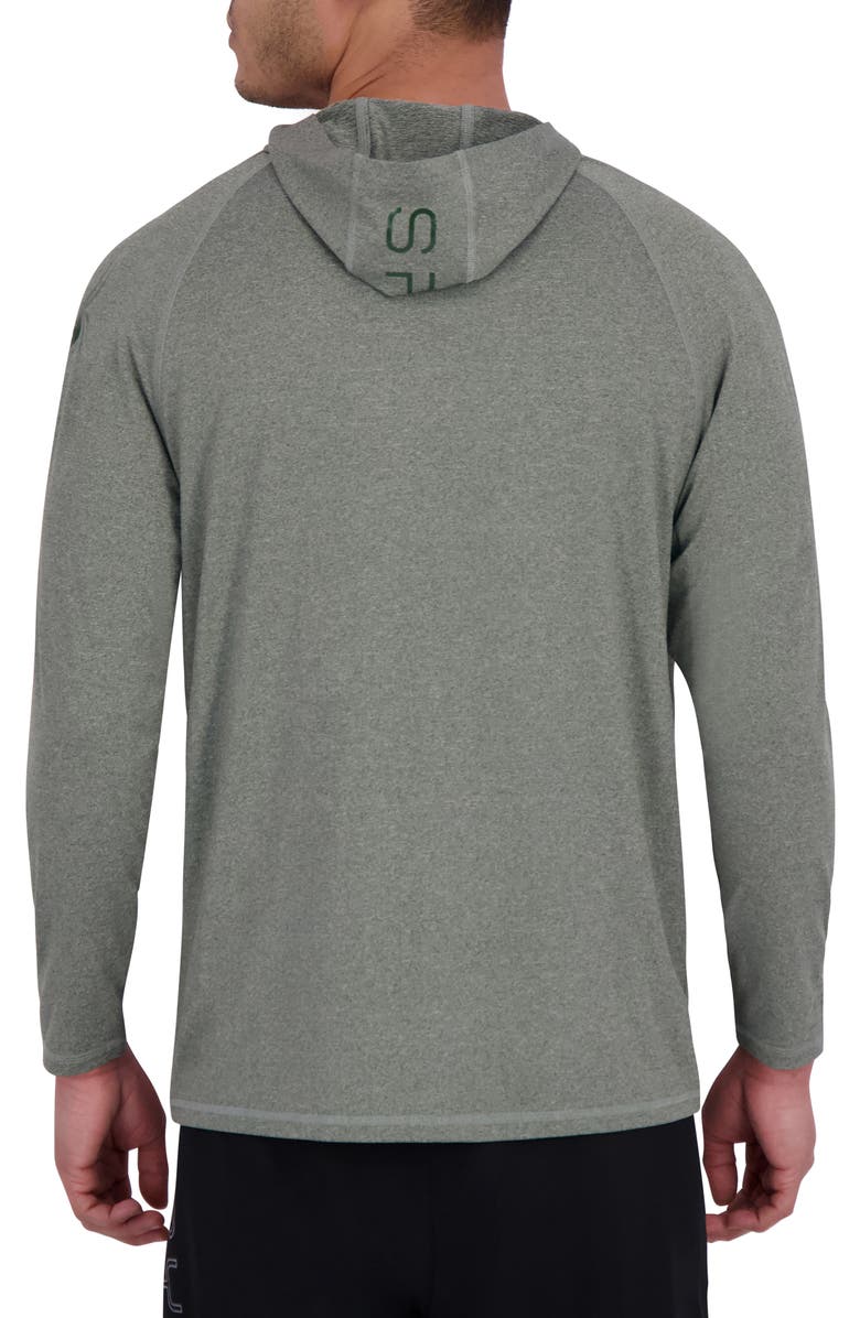 Spyder Drop Needle Hooded Rashguard, Alternate, color, Kombu Gree